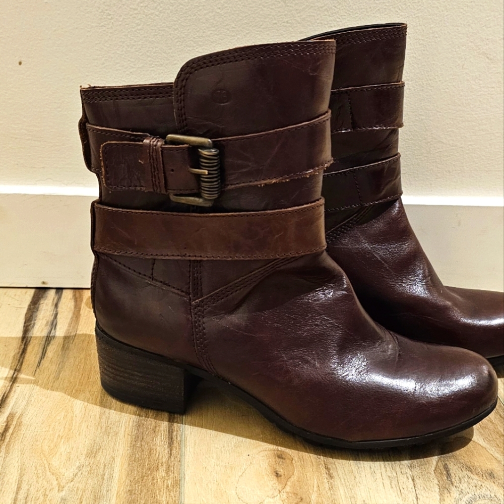 Joseph seibel sz 41/9 Tracy 05 - Marone color leather shearling heeled boots